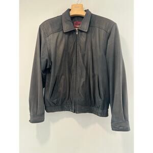 Vintage Reed Leather Men's Bomber Jacket Black Size 42 JL